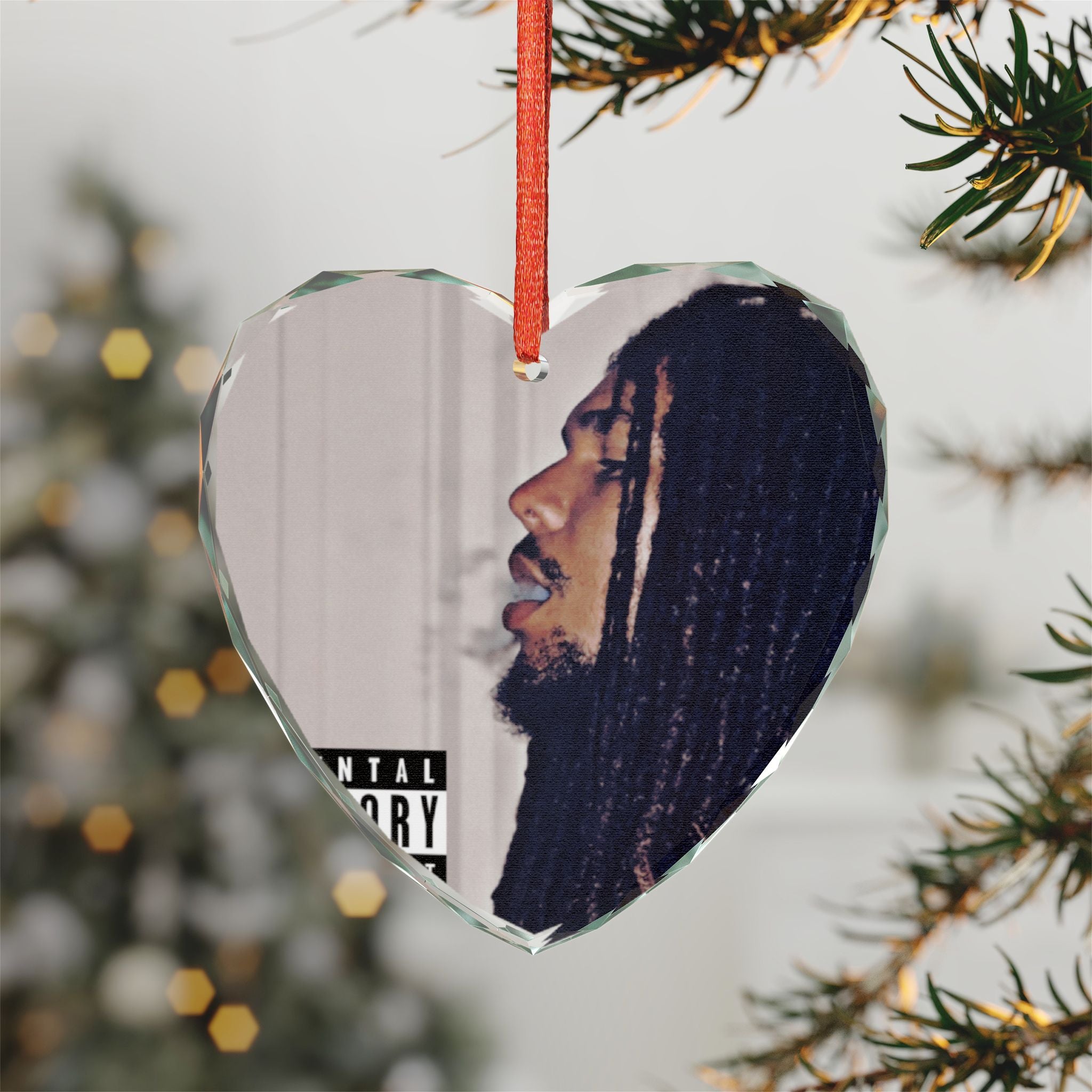 Quanny Mann Heart-Shaped Crystal Glass Ornament - Unique Gift for Music Lovers